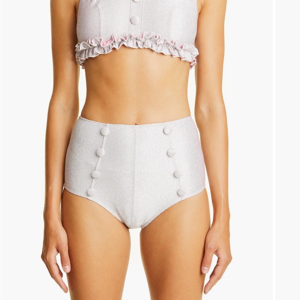 Lisa Marie Fernandez NEW Colby high waist metalic jacquard bottoms